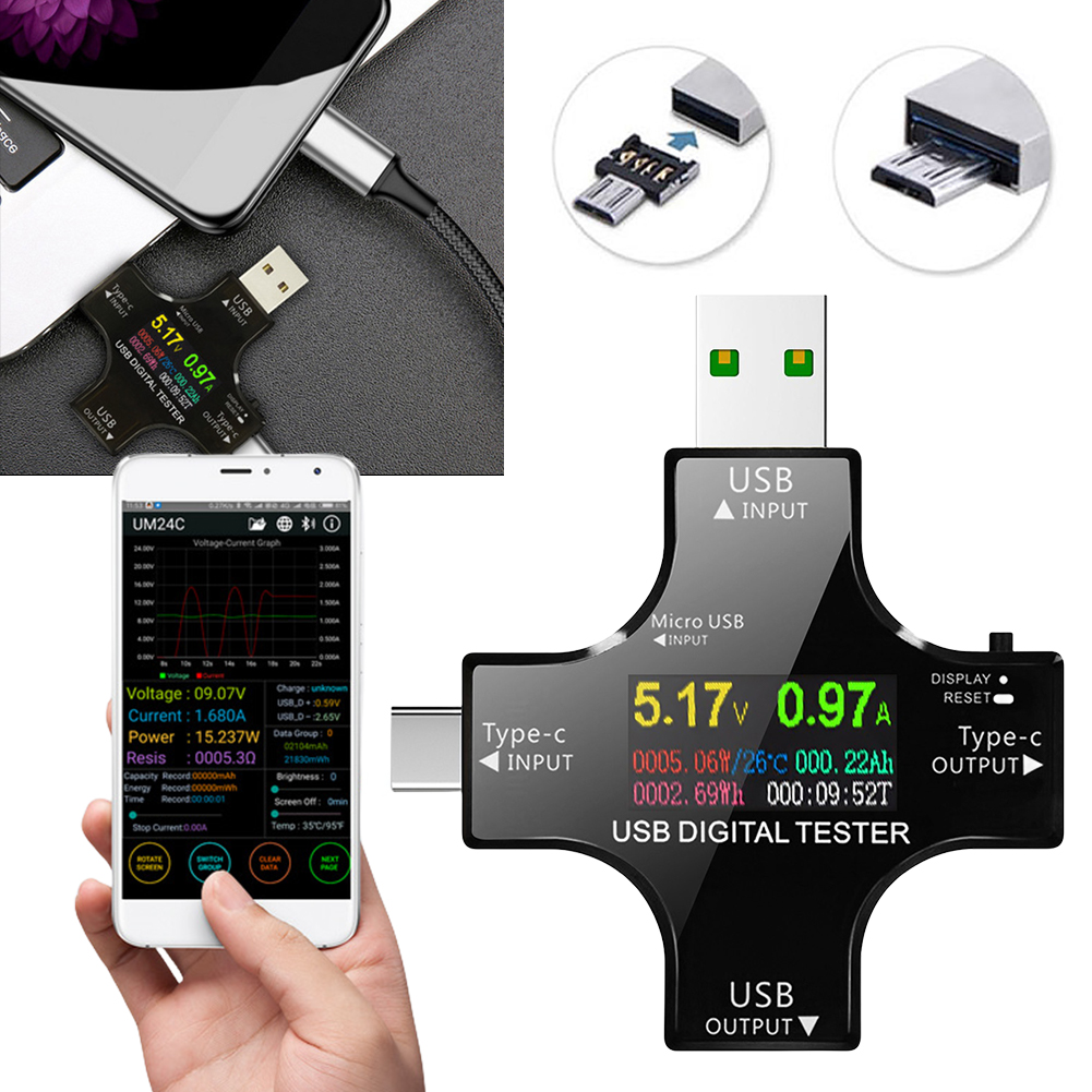 USB 테스터 Type-C PD 컬러 디지털 전압계 전 - Logic Analyzer Usb 리뷰 및 가격