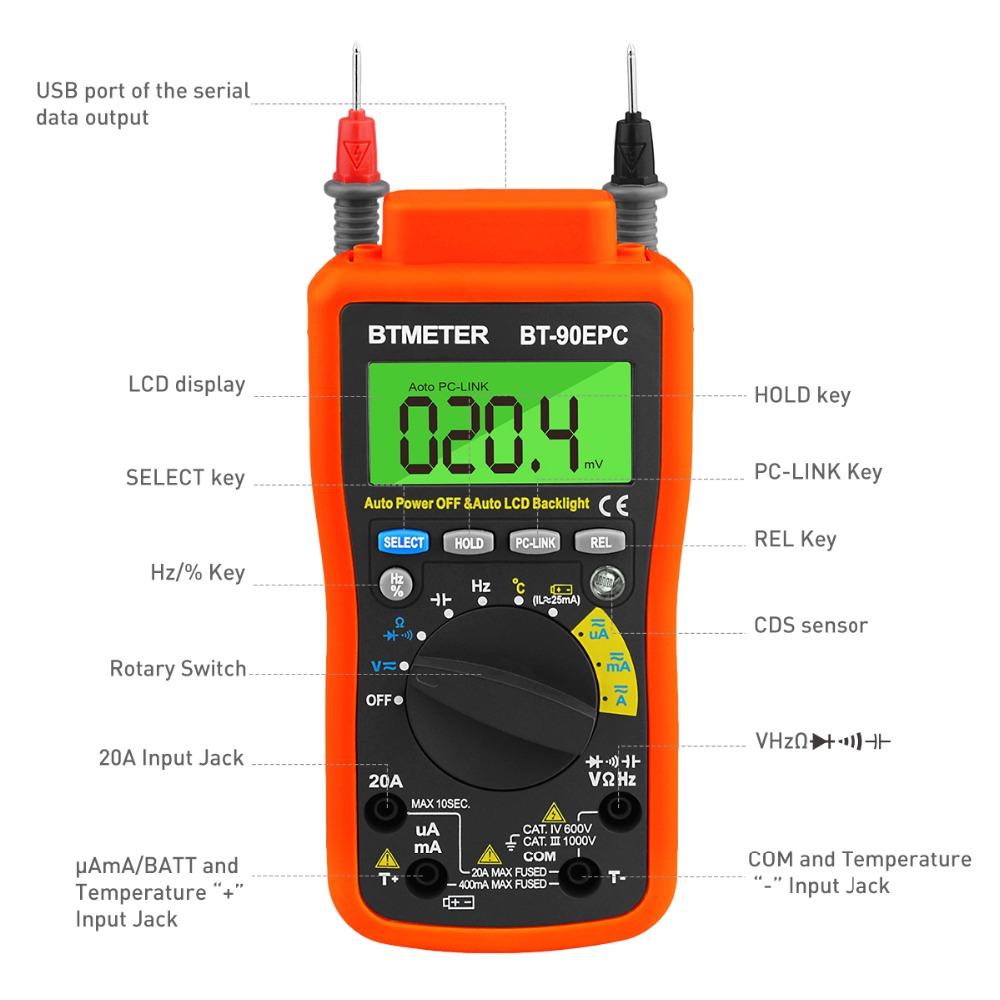 BT-90EPC 디지털 멀티미터 자동 범위 4000 카 - Logic Analyzer Usb 리뷰 및 가격