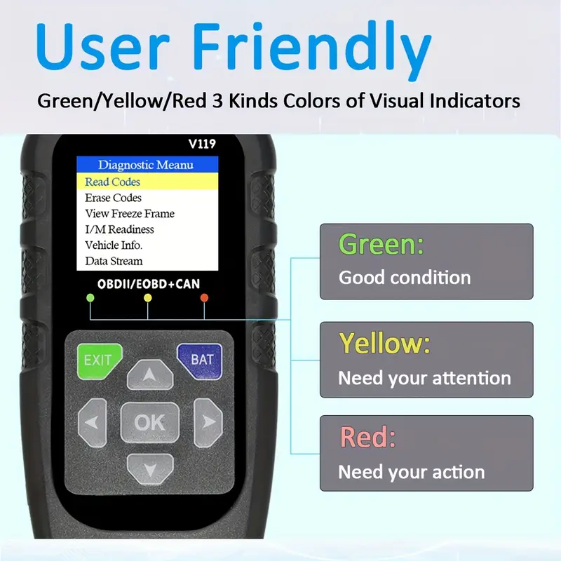 V119 OBD2 스캐너 코드 리더 USB 전원 공급  - Logic Analyzer Usb 리뷰 및 가격